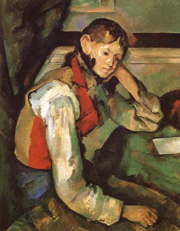 Paul Cezanne Boy in a Red waiscoat oil painting image